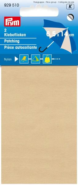 Prym Klebeflicken Nylon, 2 Stück, 6,5 x 14 cm, beige (929510)